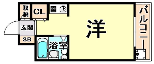 ロイヤルメゾン南武庫之荘(ワンルーム/3階)の間取り写真