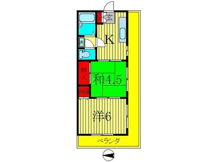 レジデンスカノウ(2K/4階)の間取り写真
