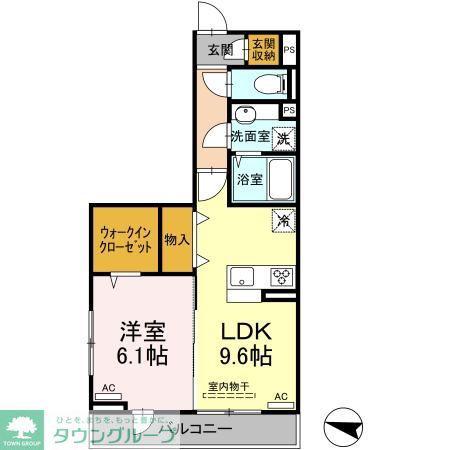 エクセリア上鷺宮II(1LDK/2階)の間取り写真