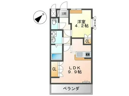 ヒールコートA&G(1LDK/2階)の間取り写真