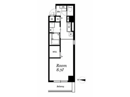 丸の内エンブルコート(1K/2階)の間取り写真