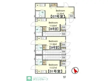 プラチナフォルム堀切菖蒲園(ワンルーム/1階)の間取り写真