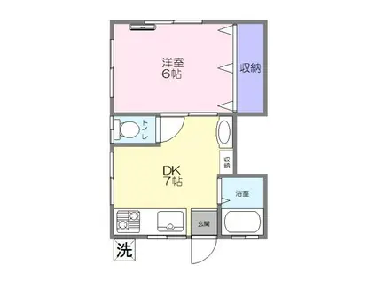 ハイツ出川(1DK/1階)の間取り写真