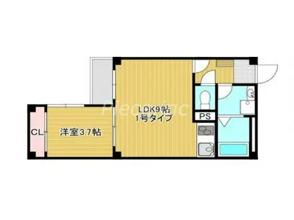 WIZ ABENO(1LDK/4階)の間取り写真