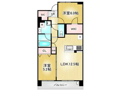 プレサンス グラン 栄 THE TOWER(2LDK/16階)の間取り写真