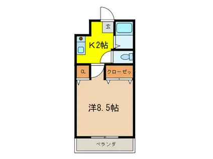 サンヴェール栄生(1K/4階)の間取り写真