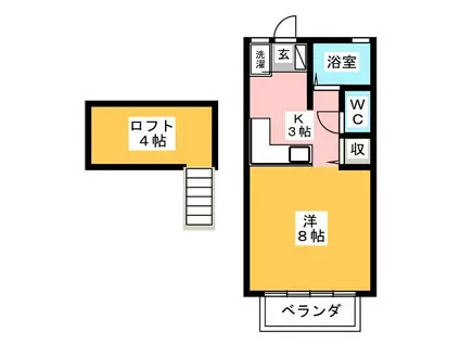 コーポダジュール(ワンルーム/1階)の間取り写真