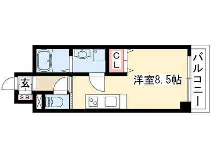 LA DOUCEUR今池(ワンルーム/7階)の間取り写真