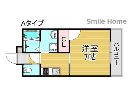 シービヤンネトール(1K/2階)の間取り写真
