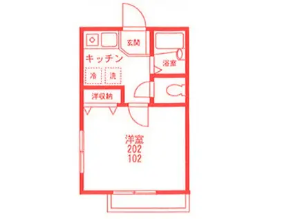 ドミール六浦東(1K/2階)の間取り写真