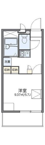 レオパレスプラムフィールド(1K/1階)の間取り写真