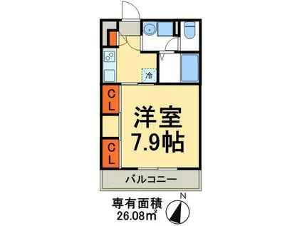 リブリ・CHARM(1K/2階)の間取り写真