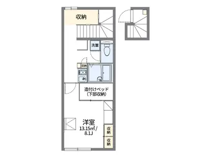 イルソーレ(1K/2階)の間取り写真