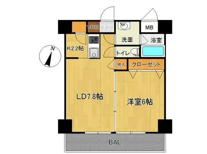 レガーロけやき通(1LDK/8階)の間取り写真