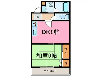 ルミエールベフ(1DK/3階)の間取り写真