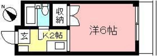 アゼリアコート五月台(1K/1階)の間取り写真