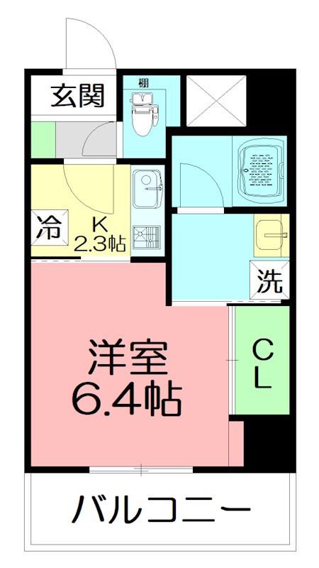 GRANDREVE茅ヶ崎幸町(1K/3階)の間取り写真