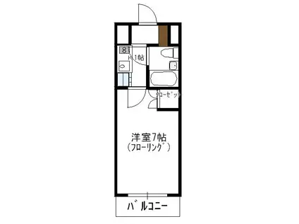 瀬川ビル(1K/3階)の間取り写真