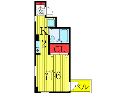 トキワメゾン(ワンルーム/2階)の間取り写真
