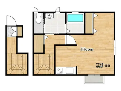 Y・Kベルリード八幡馬場(1K/2階)の間取り写真