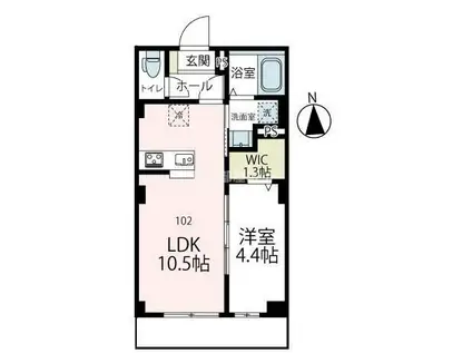 ベアレステ川崎(1LDK/1階)の間取り写真