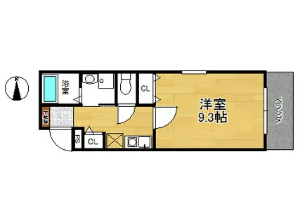 STUDIO 1003(1K/2階)の間取り写真