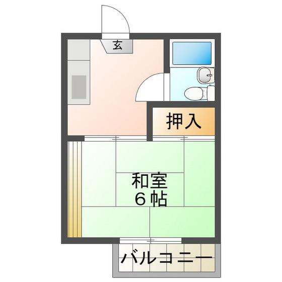 コーポナカニシ(1K/2階)の間取り写真