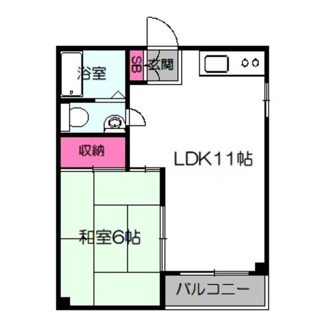 スティックレジデンス永田(1LDK/3階)の間取り写真
