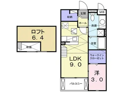 グレイスヴィラ川中島A(1LDK/2階)の間取り写真