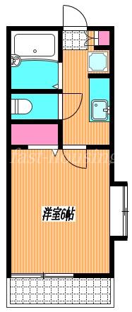 カディカワセIII(1K/2階)の間取り写真