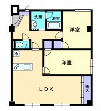 エルシェ太田(2LDK/2階)の間取り写真