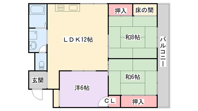 グロース寝屋川I(3LDK/3階)の間取り写真
