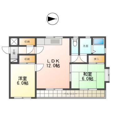 ウインヒル江南(2LDK/4階)の間取り写真