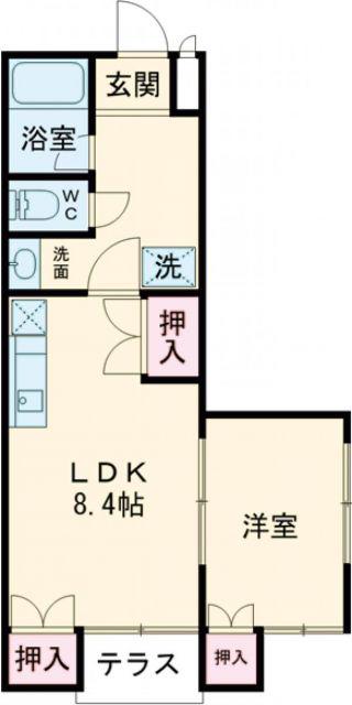 DONDONHOUSE矢部II(1LDK/1階)の間取り写真