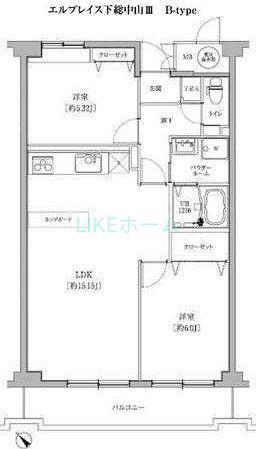 エルプレイス下総中山III(2LDK/3階)の間取り写真