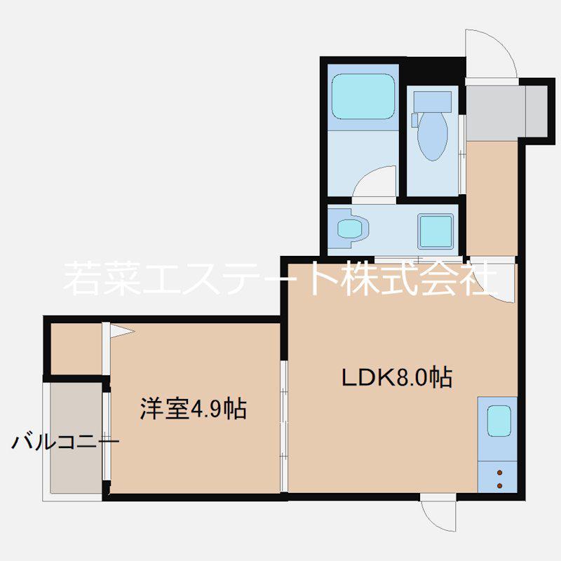 クリサンス(1LDK/1階)の間取り写真
