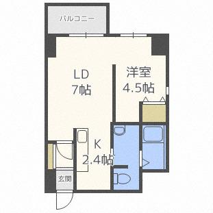 リトルズさっぽろ福住(1LDK/8階)の間取り写真