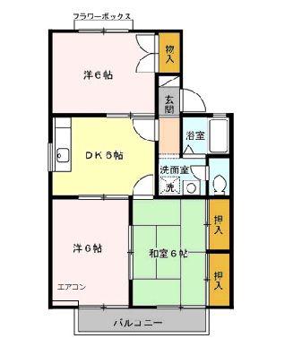 セジュール若宮 A(3DK/2階)の間取り写真