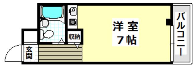 フジハイツ(ワンルーム/3階)の間取り写真