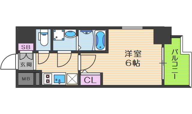 エスリード大阪ドームCERCA(1K/7階)の間取り写真