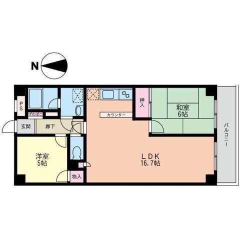 カーサソプラ(2LDK/3階)の間取り写真