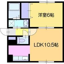 デナーロ・ジオ(1LDK/4階)の間取り写真
