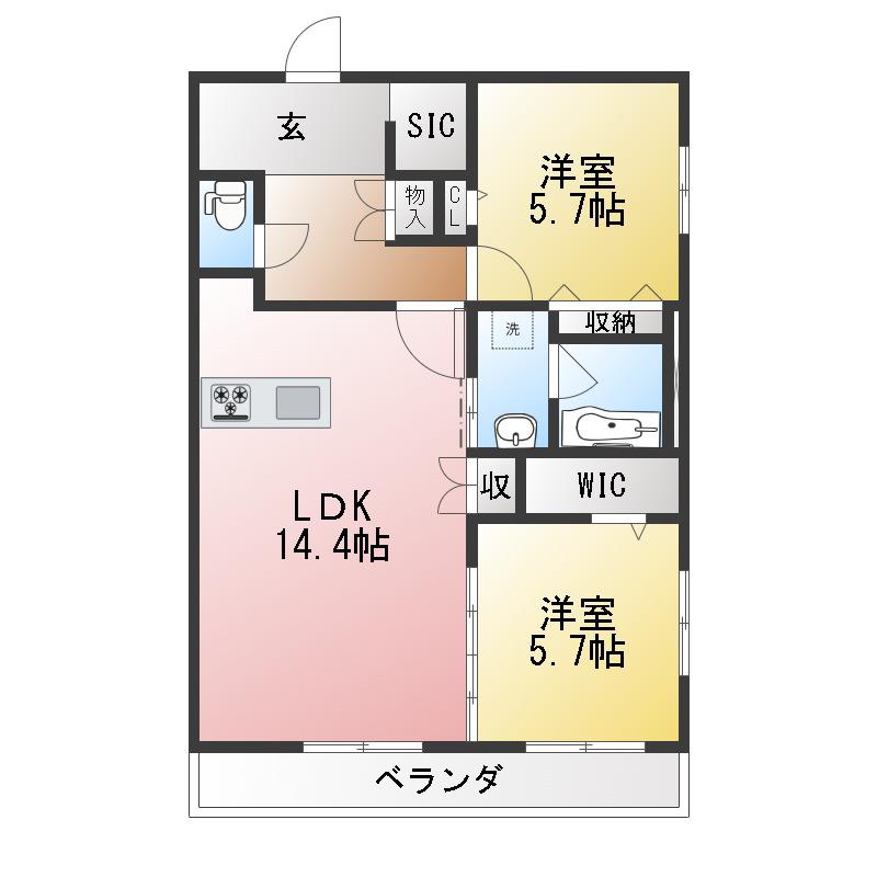 リバブル富士見台(2LDK/3階)の間取り写真