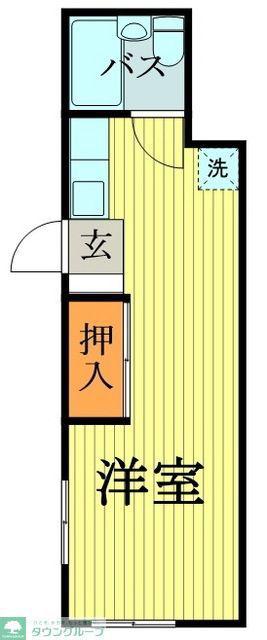 コーポかじかわ(ワンルーム/2階)の間取り写真