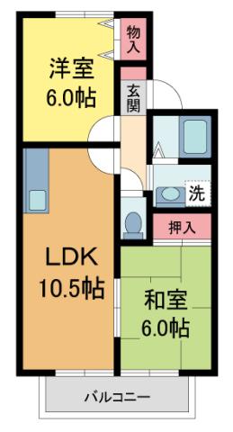 アーベント広田(2LDK/2階)の間取り写真