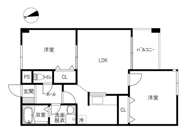 チェリービーンズ(2LDK/3階)の間取り写真