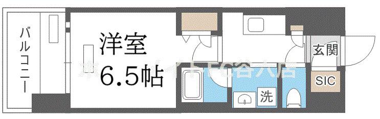 レオンヴァリエ長堀通(1K/13階)の間取り写真