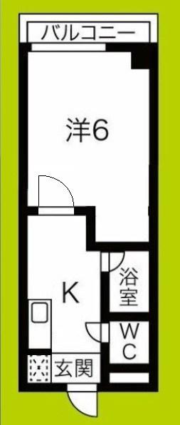 センス都島(1K/2階)の間取り写真