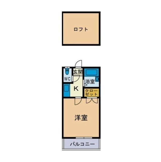 ティアーズ妻田(1K/1階)の間取り写真