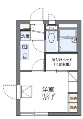 レオパレスEXCEED(1K/1階)の間取り写真